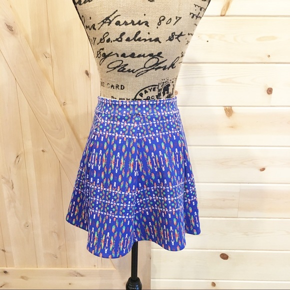 Decree Colorful Tribal Aztec Skater Skirt Small - Picture 3 of 6